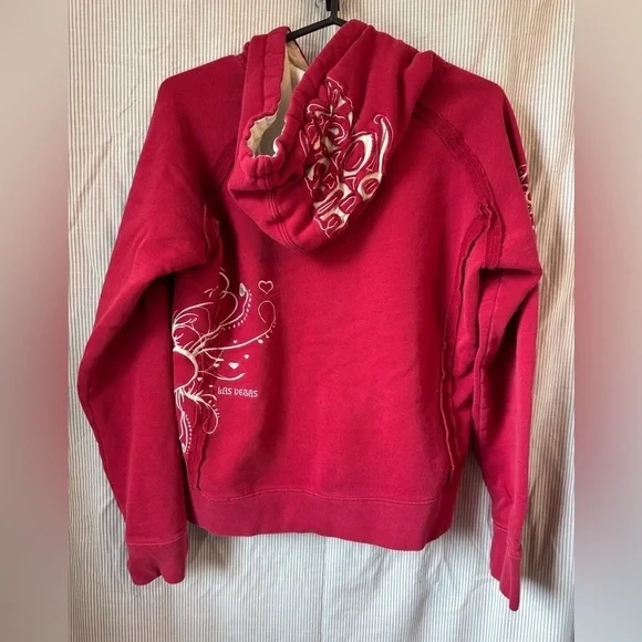 Hard Rock Cafe Vibrant Red Zip-Up Hoodie - Picture 5 of 6